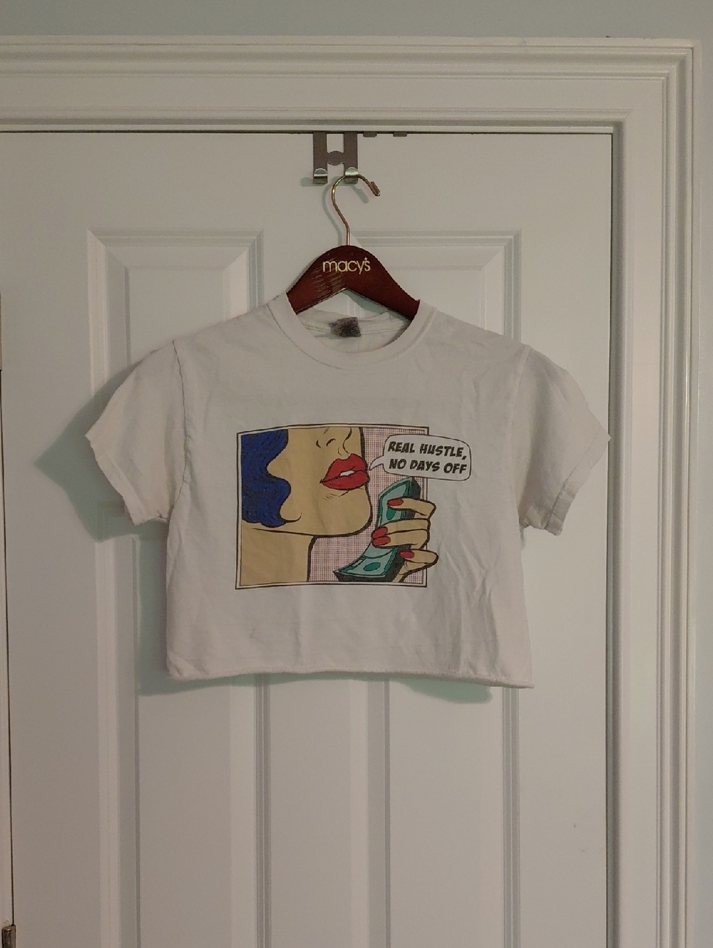 Pop Art Graphic Crop Tee, Size S